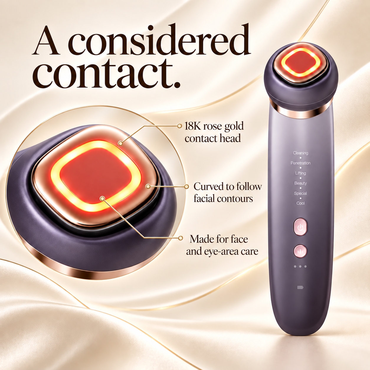 MESMOOTH 18K rose-gold curved contact head