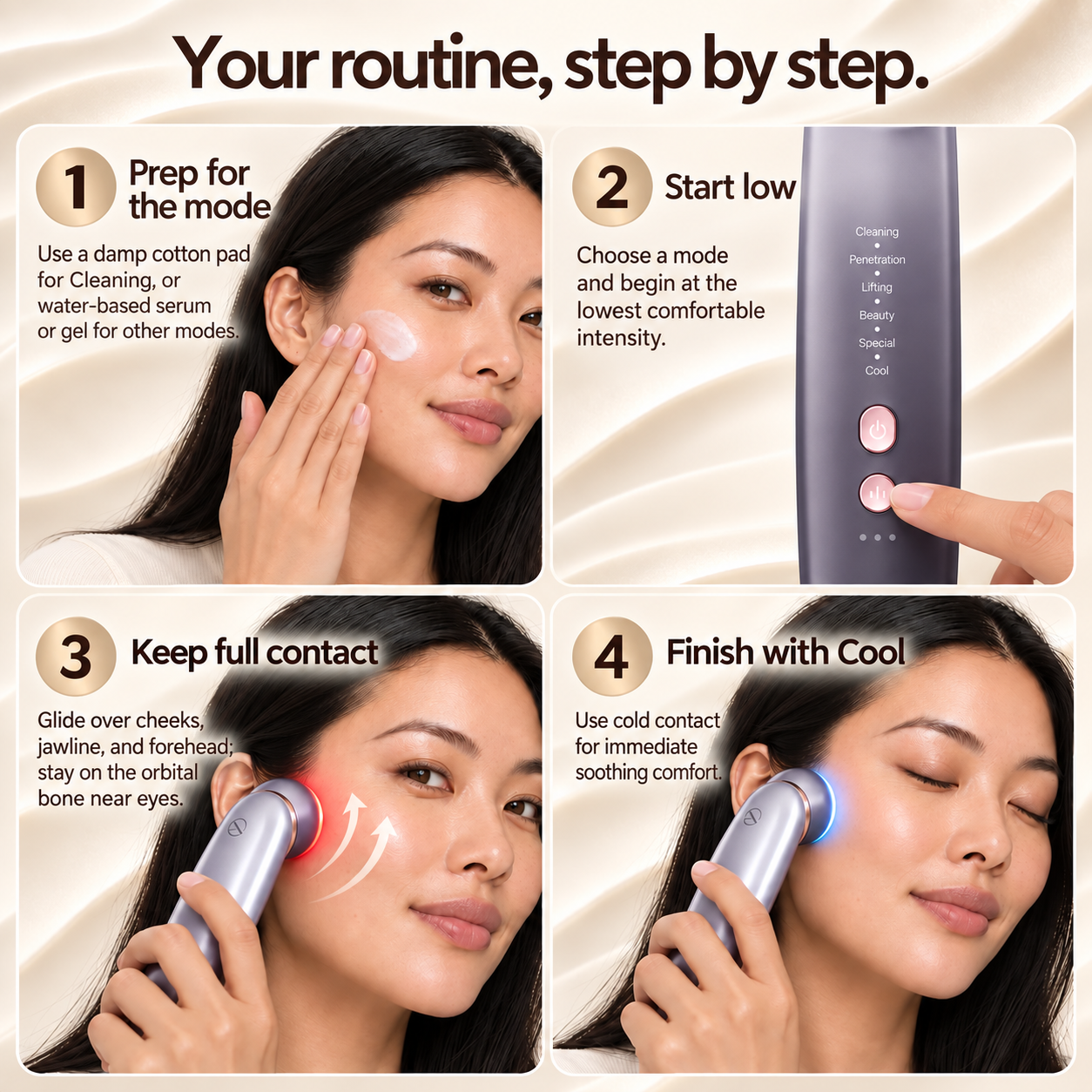 How to prepare, operate, maintain contact, and cool with the MESMOOTH device