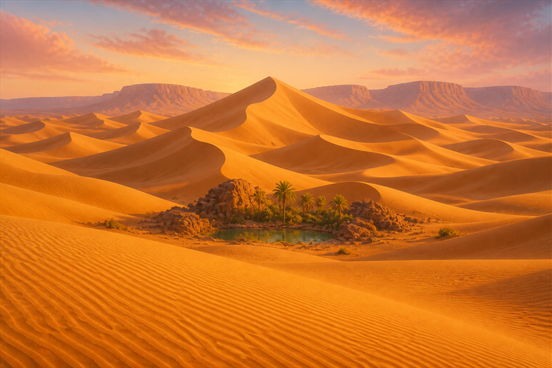 Sahara destination art: desert dunes